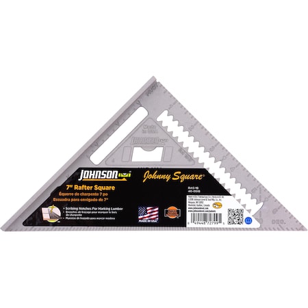 Johnson Johnson Johnny Square 7 in. L Aluminum Professional Rafter Square RAS-1B